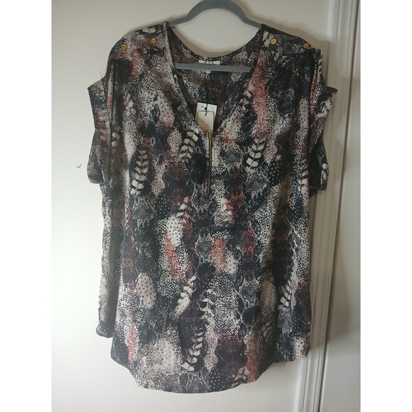Abstract Print Blouse - Picture 1 of 4